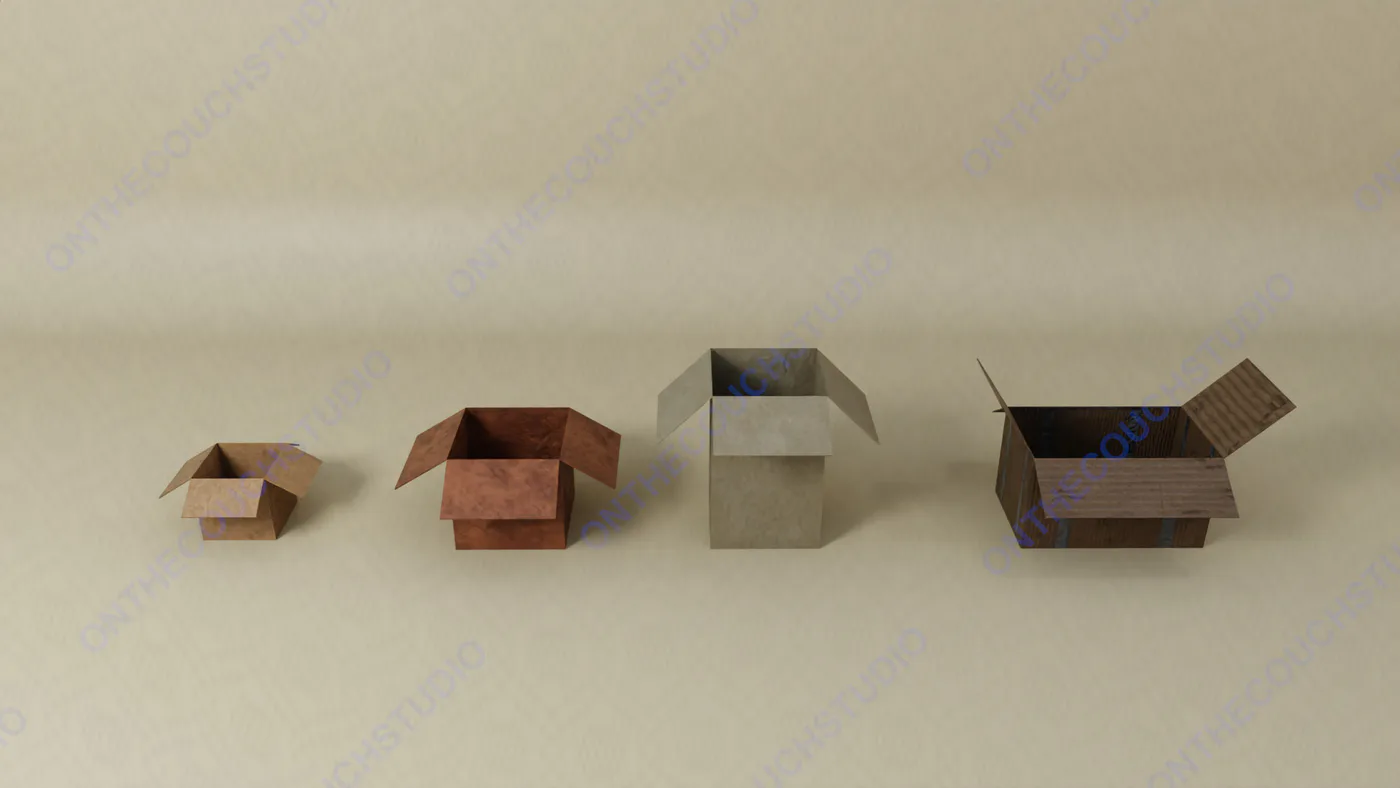 Cardboard Boxes 01 3D Model product preview