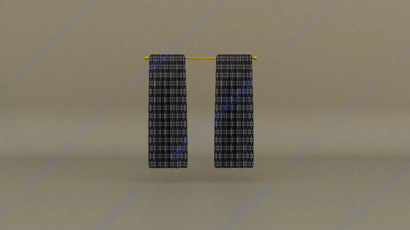Curtains 01 3D Model product preview