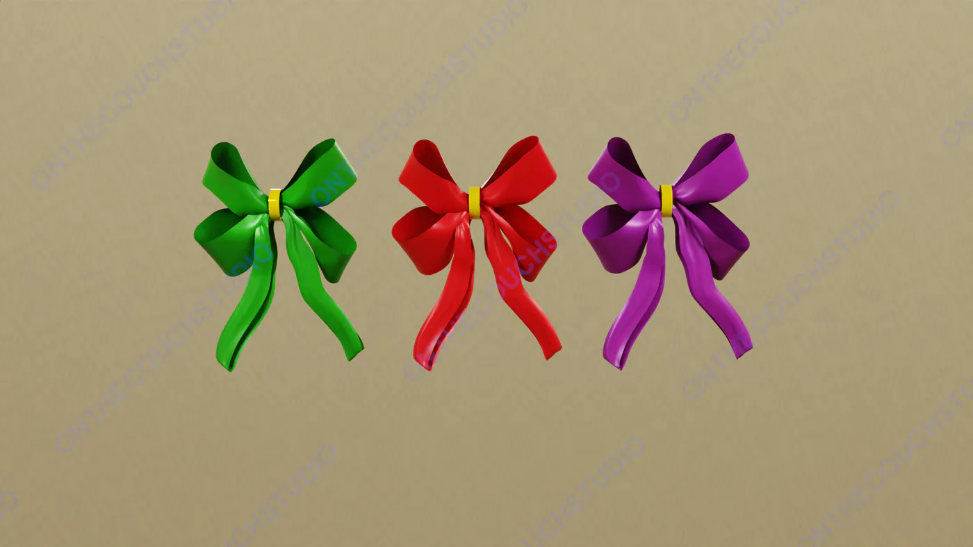 Gift Ribbon Bow 01 3D Model product preview
