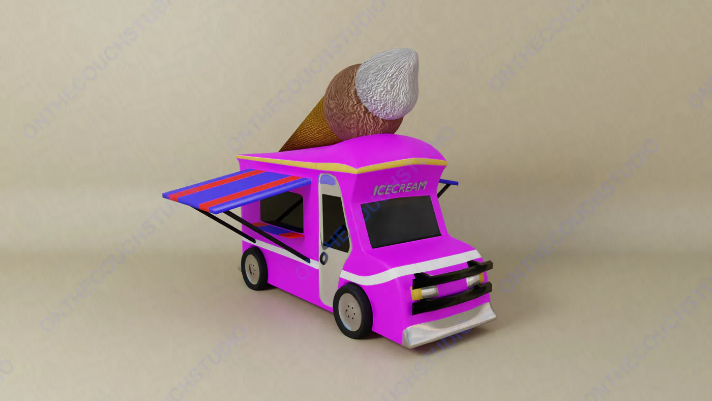 Icecream Truck 01 3D Model product preview