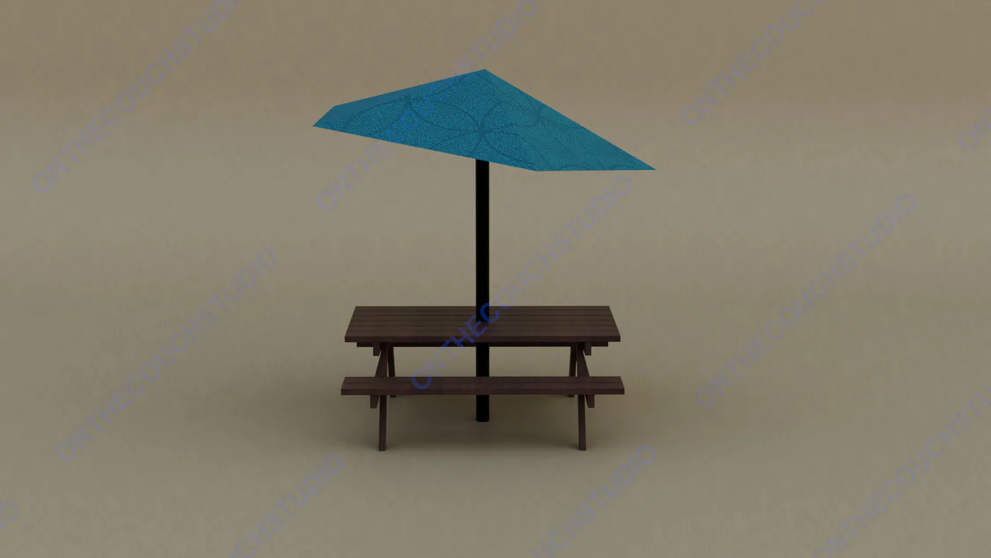 Picnic Table 01 3D Model product preview