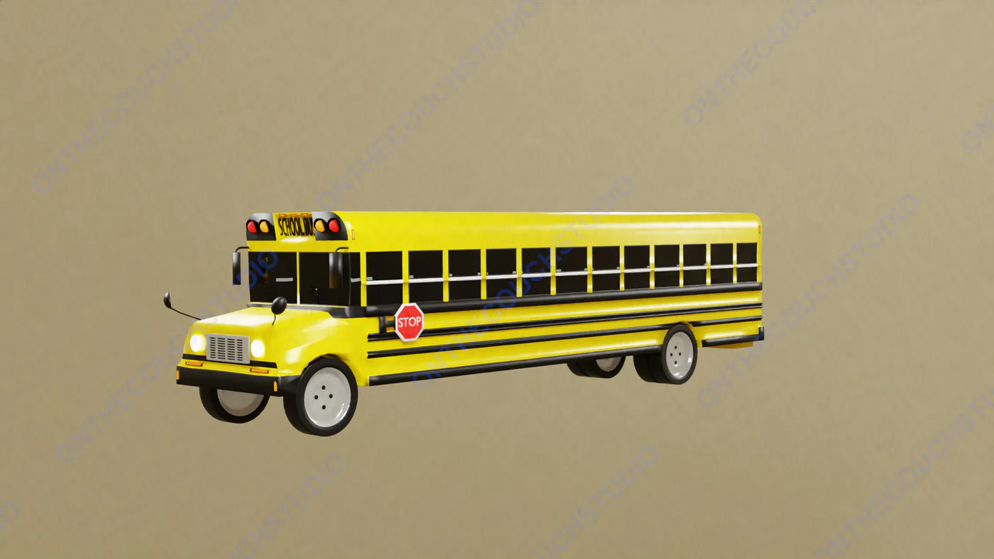 School Bus 01 3D Model product preview