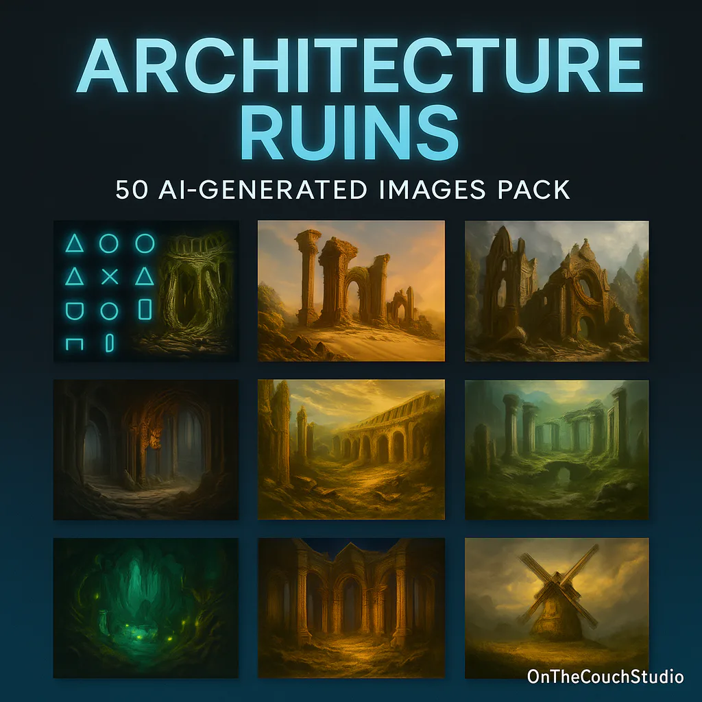 Architecture Ruins AI Image Pack product preview