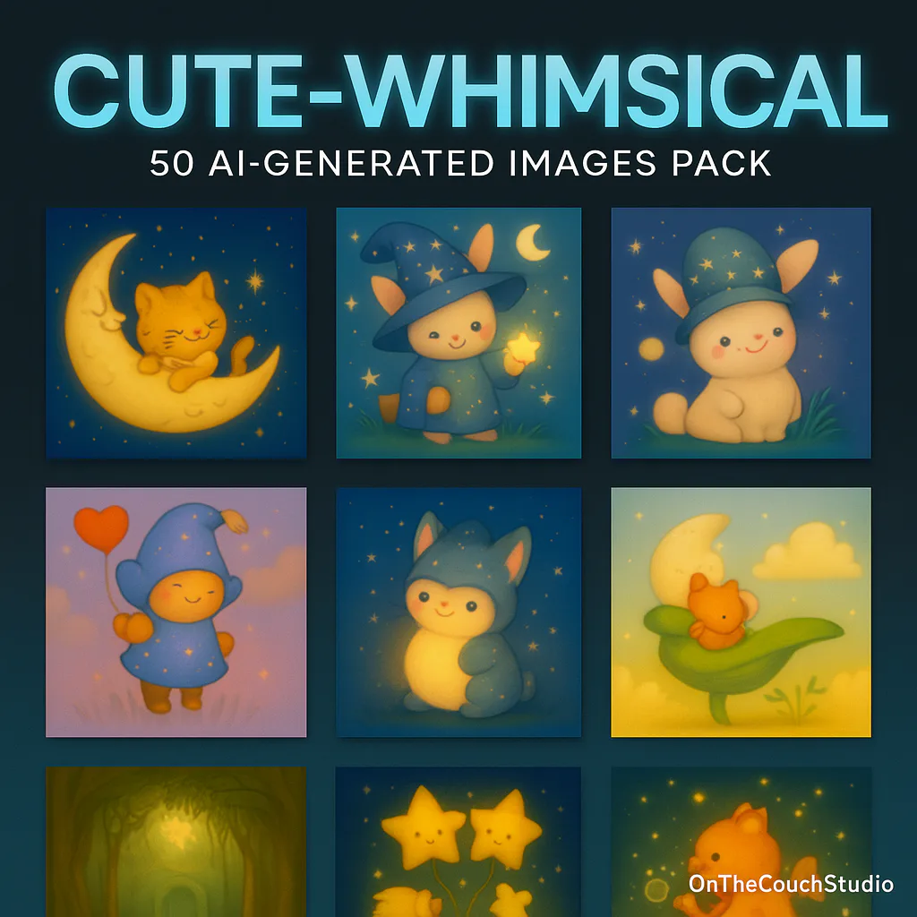 Cute Whimsical AI Image Pack product preview