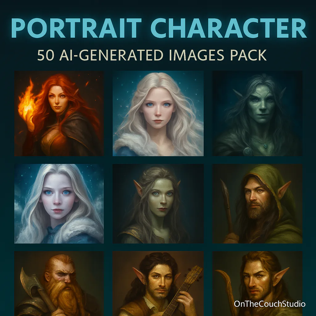 Portrait Character AI Image Pack product preview