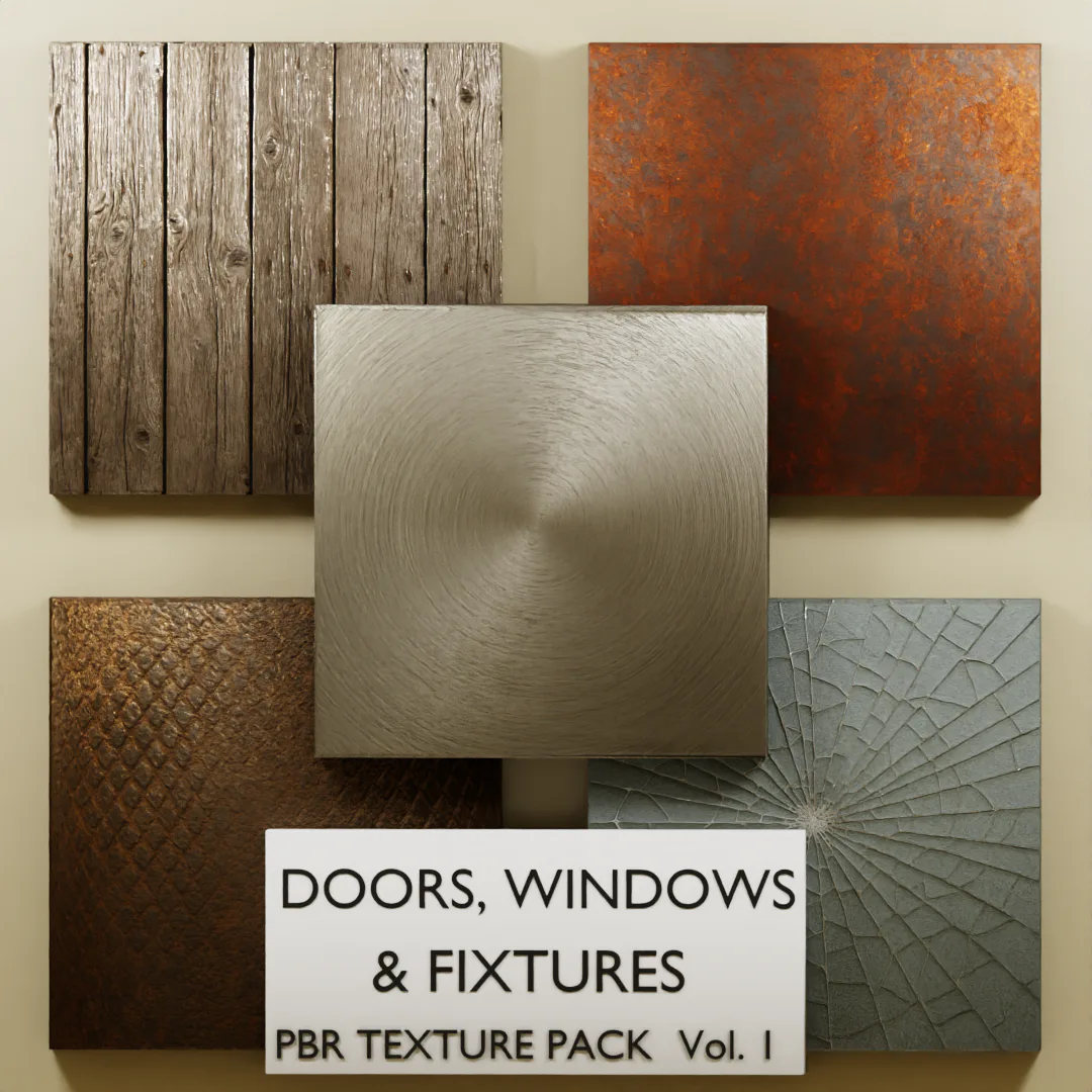 Doors Windows And Fixtures PBR Texture Pack product preview